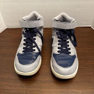 Nike Mogan 2 Sneaker Athletic Boys 7Y Youth Gray Blue Strap Mid Top *READ
